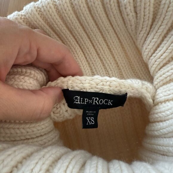 Alp N Rock Womens Simone Turtleneck Knit Sweater Chunky Cream Minimalist XS - Picture 4 of 11